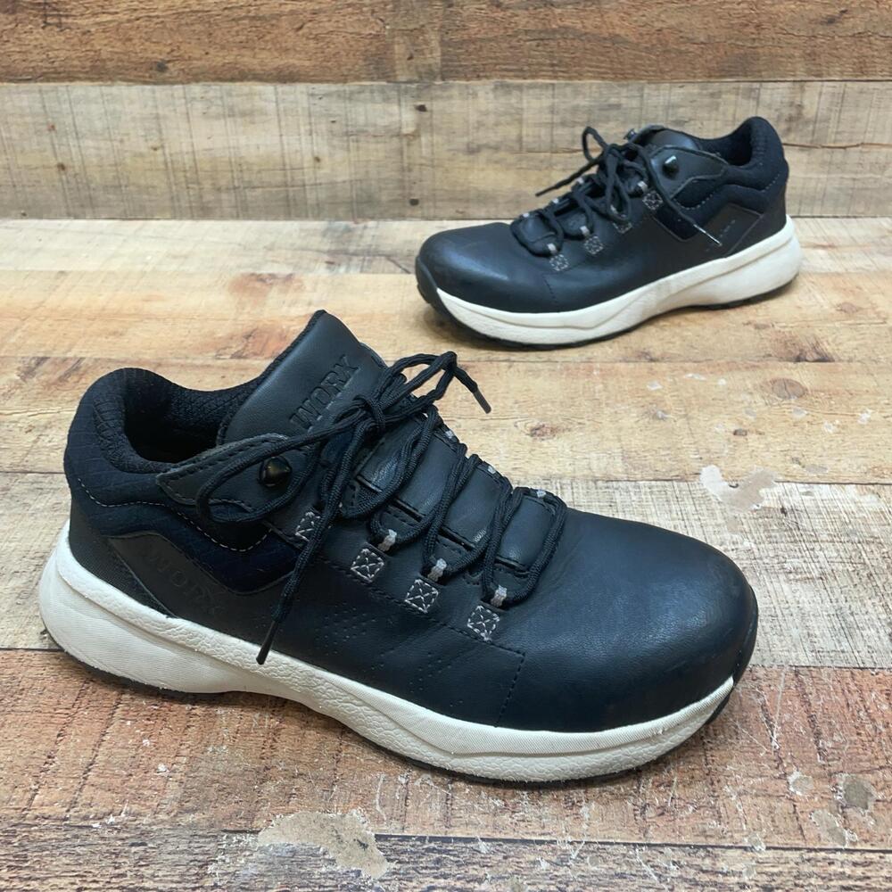 WORX 5164 Shoes Womens Size 9 40 Black Leather Work Slip Resistant steel toe